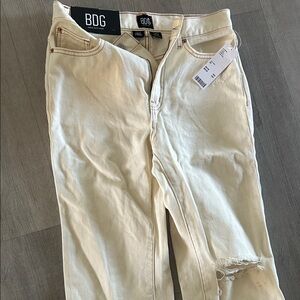 BDG Women's Cream Relaxed Jeans